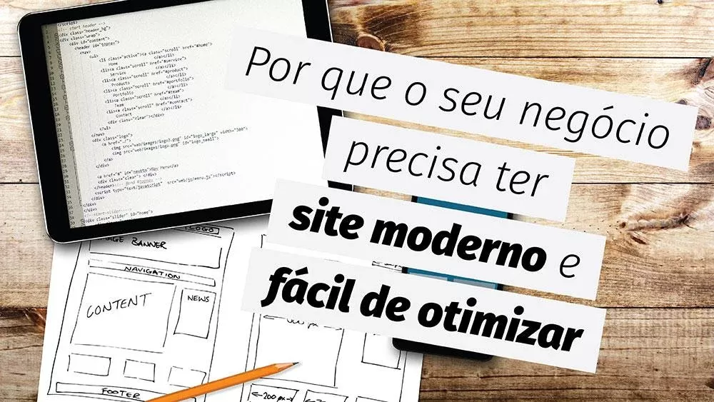 Ilustração sobre negócio ter eficiente criação de sites modernos e fáceis de otimizar